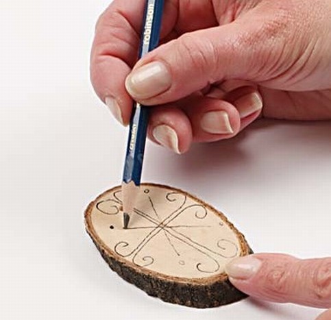 Wood Slices with Snow Effect