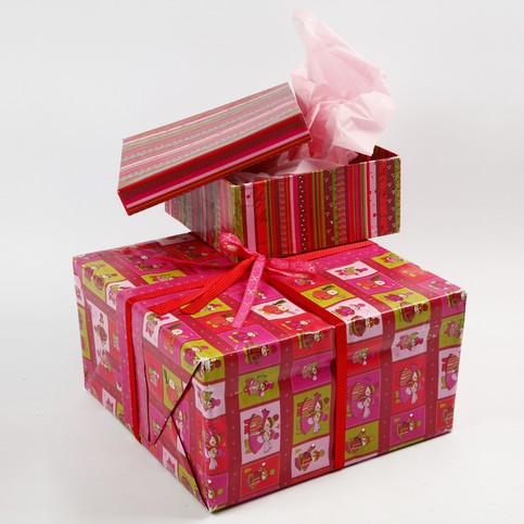 Boxes beautifully wrapped in (Helsinki) Design Paper