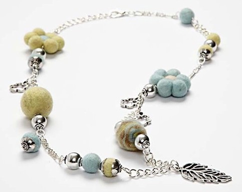 A Necklace with Wool and Silver