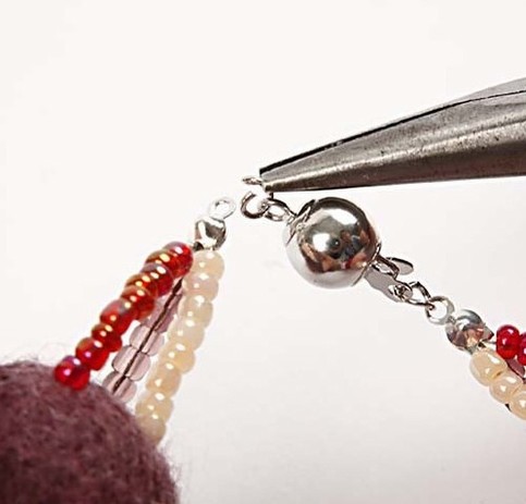 A Bracelet with Wool Beads - 126919