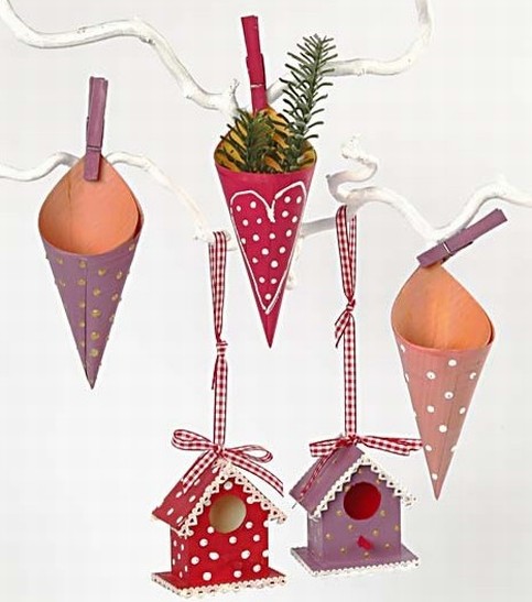 Wooden and Wood Chip Christmas Decorations