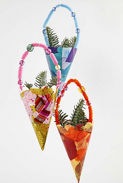 Cones with Decoupage