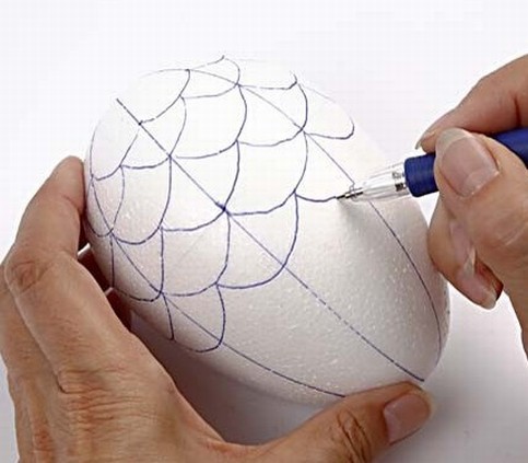 A Polystyrene Egg with Vivi Gade Fabric