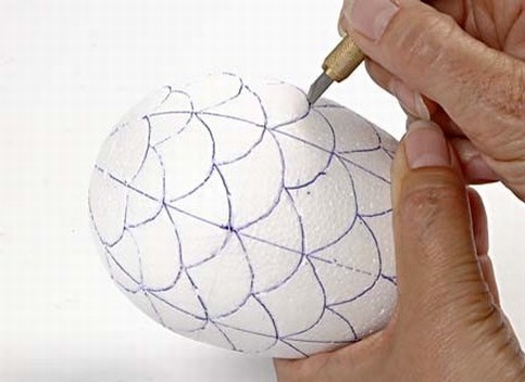 A Polystyrene Egg with Vivi Gade Fabric