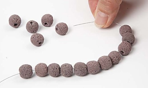 A Lava Necklace with Pendants