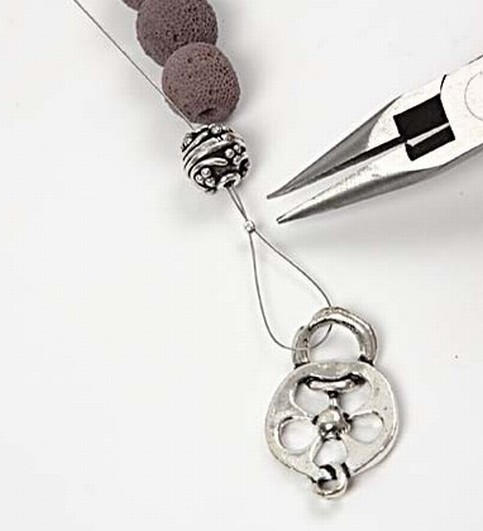 A Lava Necklace with Pendants
