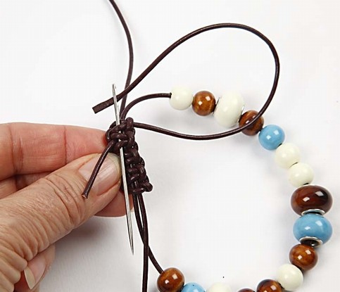 A Bracelet with Ceramic Beads