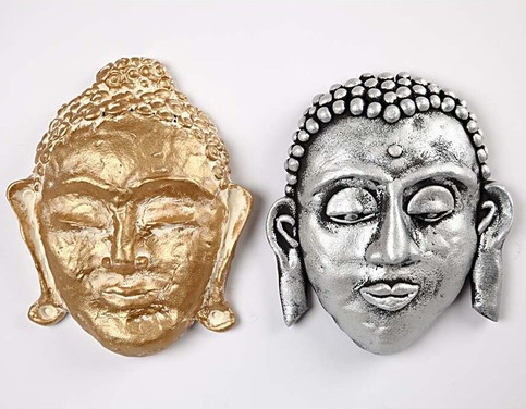 Silk Clay on a Papier-M ch Face Mask