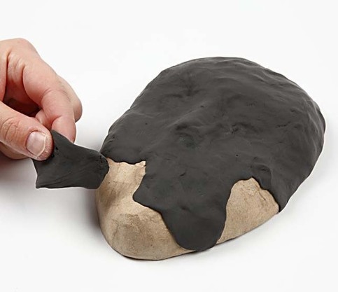 Silk Clay on a Papier-M ch Face Mask