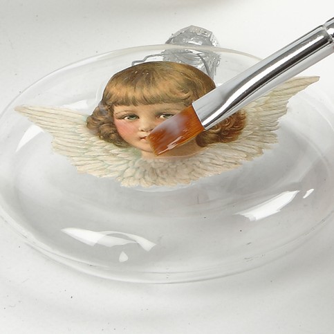 A Glass Bauble with Vintage Die-Cut