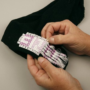 embroidery on knitted hat