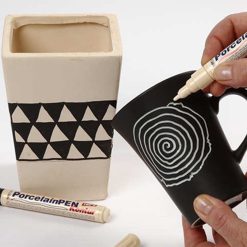 Graphic patterns with Glass and Porcelain Markers