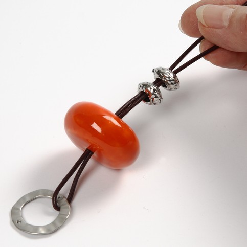 A Necklace with Trend Ceramic Beads