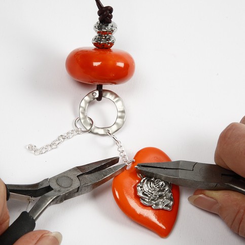 A Necklace with Trend Ceramic Beads