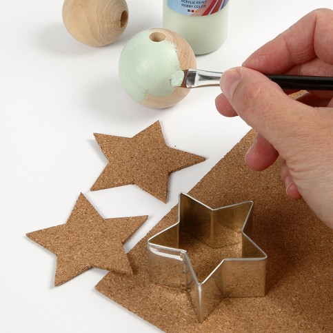 Decorative Hangings with Cork and Wooden Beads