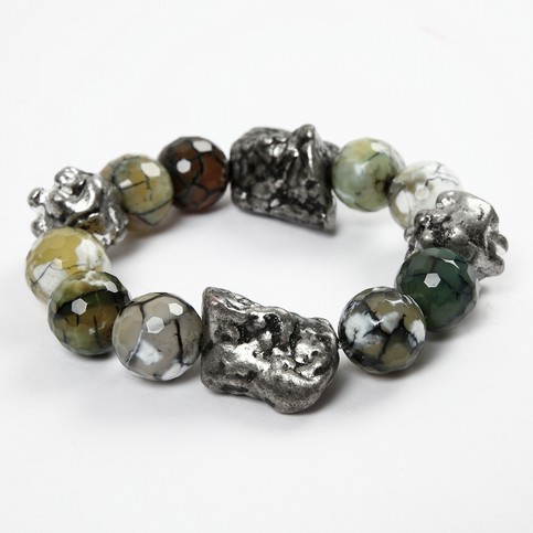 A Bracelet with Metal Beads