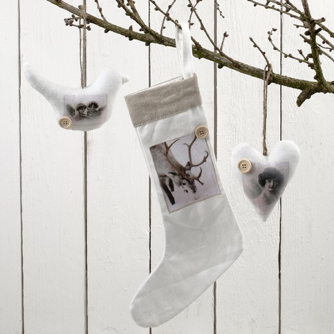 Fabric Hanging Decorations with Decoupage