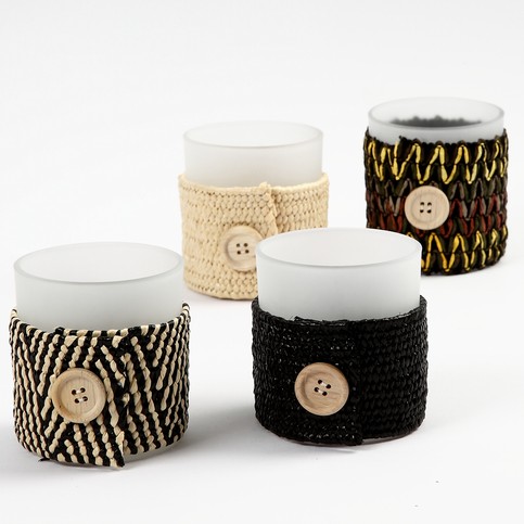 Frosted Candle Holders with a Coat