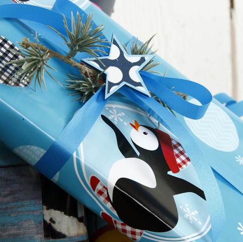 Gift Wrapping in Blues