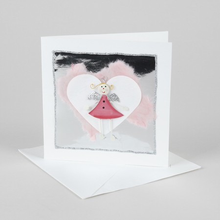 Three Christmas cards with hearts