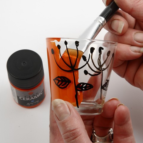 Glass decorated with Glass Ceramic Paint