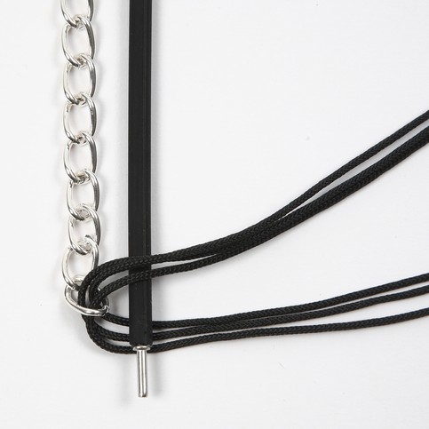 A Silicone Bracelet with Macram Cord and a Piece of Jewellery Chain