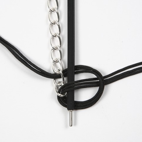A Silicone Bracelet with Macram Cord and a Piece of Jewellery Chain