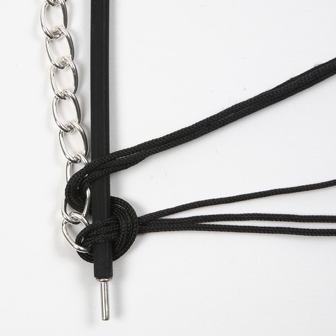 A Silicone Bracelet with Macram Cord and a Piece of Jewellery Chain