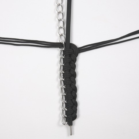 A Silicone Bracelet with Macram Cord and a Piece of Jewellery Chain