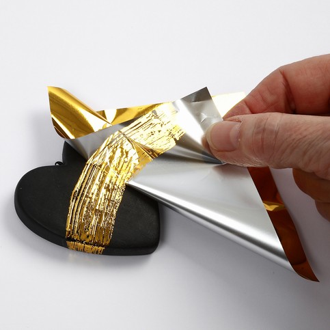 A Terracotta Heart with Gold Art and Craft Foil
