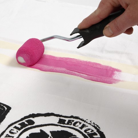 Screen Stencil Prints on a Tea Towel and a Cushion Cover
