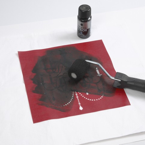 Screen Stencil Prints in Embroidery Frames