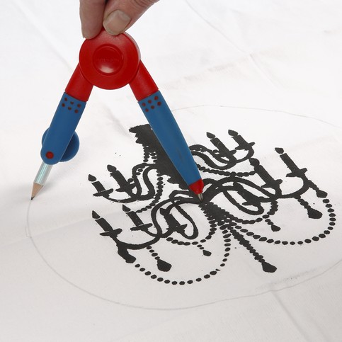 Screen Stencil Prints in Embroidery Frames