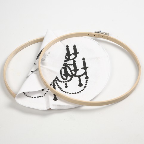 Screen Stencil Prints in Embroidery Frames
