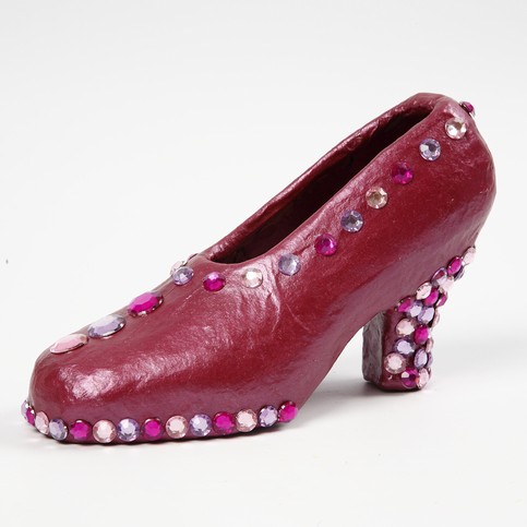 A Papier-M ch Stiletto with Rhinestones