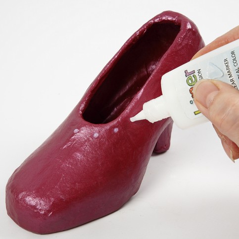 A Papier-M ch Stiletto with Rhinestones