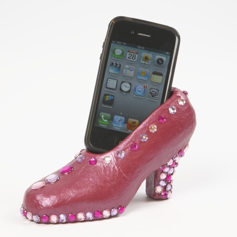 A Papier-M ch Stiletto with Rhinestones