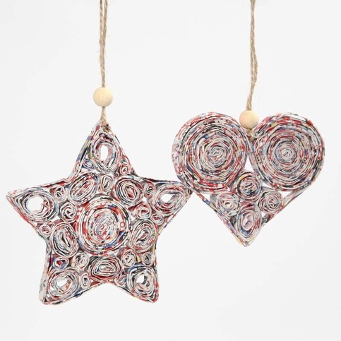 Christmas Decorations made from Quilling using Recycling Paper
