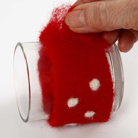 A Candle Holder with a Needle Felted Waist Band
