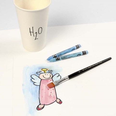 A Christmas Card with an Angel in Watercolour