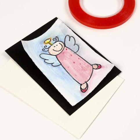 A Christmas Card with an Angel in Watercolour