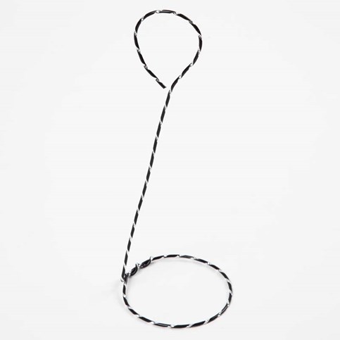 An Angel on a Stand made from black Aluminium Wire with Diamond Cut