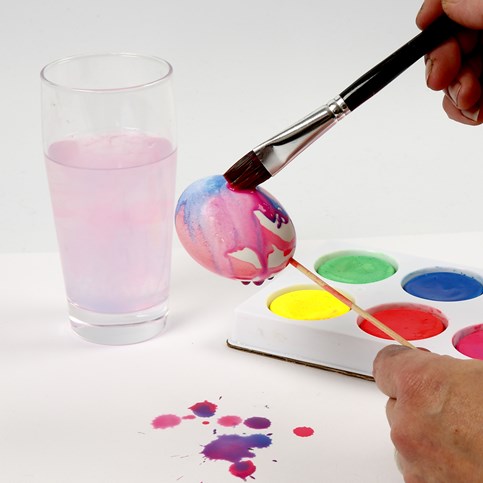 Natural Eggs painted with Watercolours