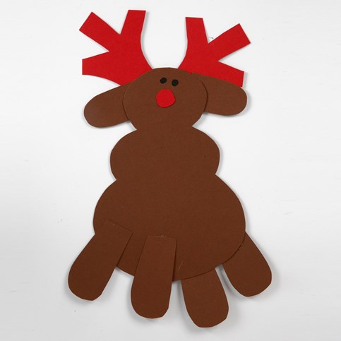 A Reindeer and other Christmas Figures made from Card