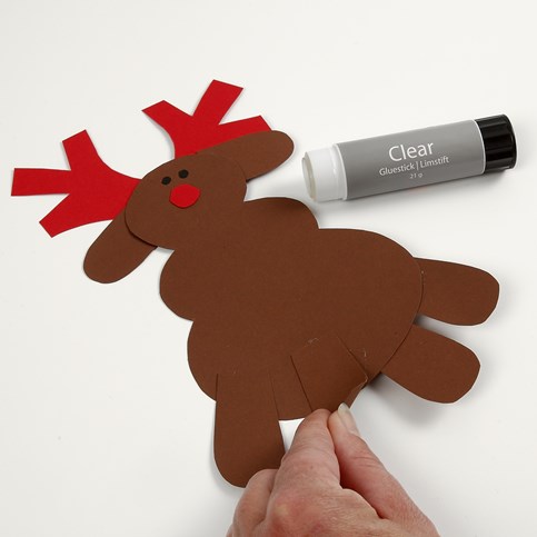 A Reindeer and other Christmas Figures made from Card