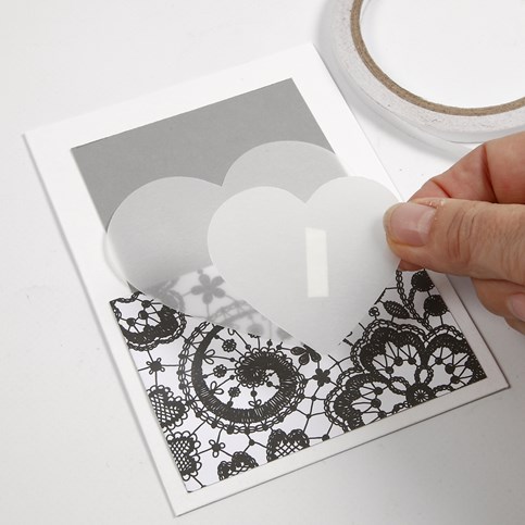 A Card Series with Vellum Paper Hearts, decorative Wooden Hearts and Rhinestones