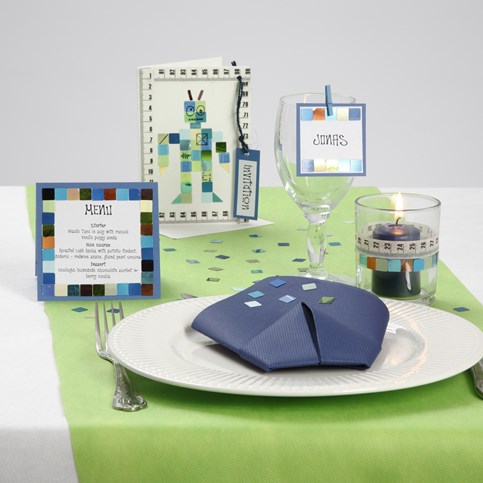 A Card Series with Masking Tape and Foil Mosaic Tiles