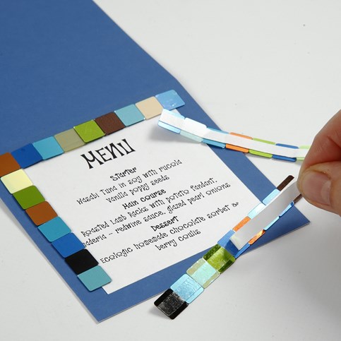 A Card Series with Masking Tape and Foil Mosaic Tiles