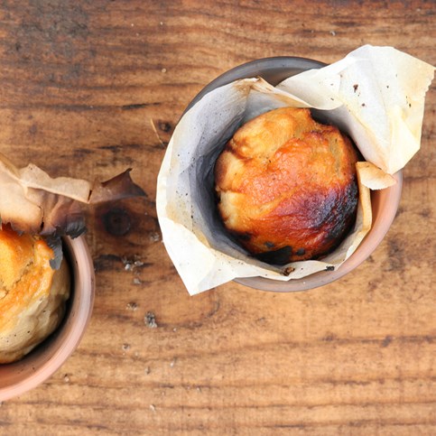 Bread made on a Bonfire in a Lined Red Terracotta Flower Pot