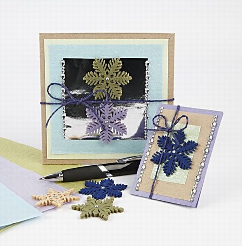 A Christmas Card with Felt Crystals